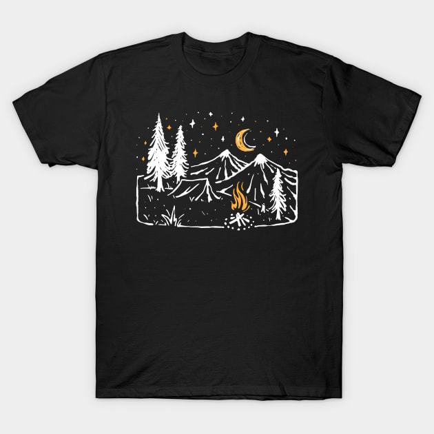 Camp Fire T-Shirt by quilimo